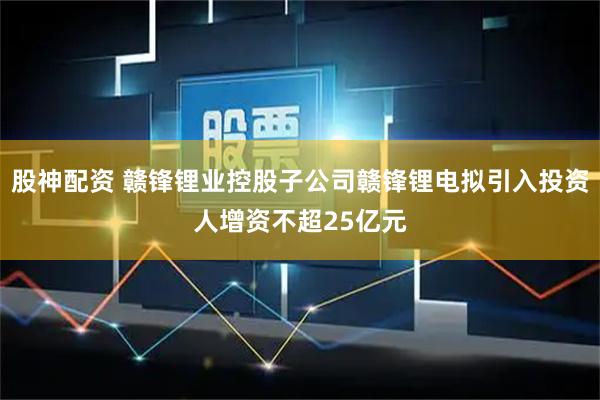 股神配资 赣锋锂业控股子公司赣锋锂电拟引入投资人增资不超25亿元